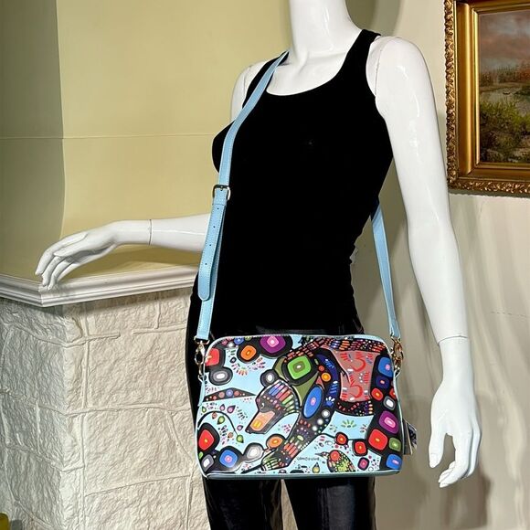 NWT John Rombough Bear Vegan Leather Purse Indigenous Artist - Picture 2 of 12